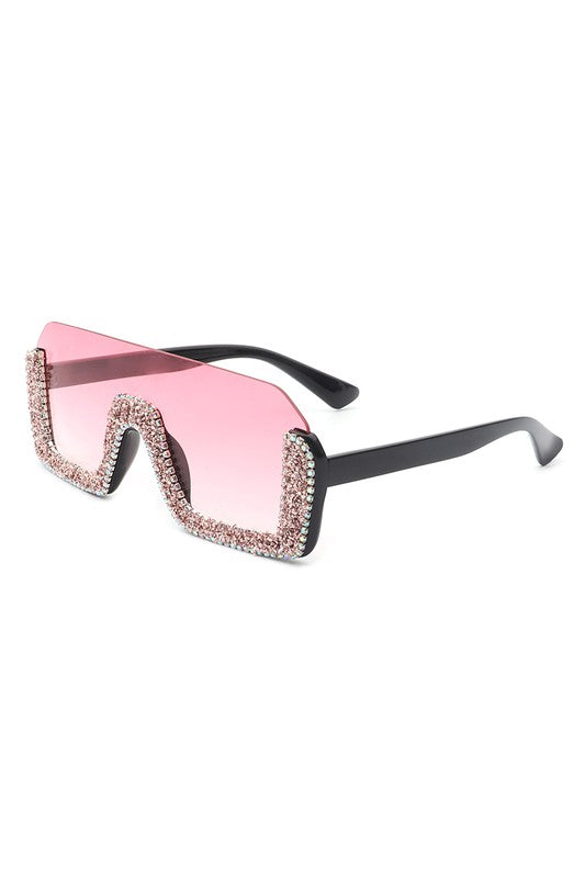 Square Half Frame Oversize Fashion Sunglasses